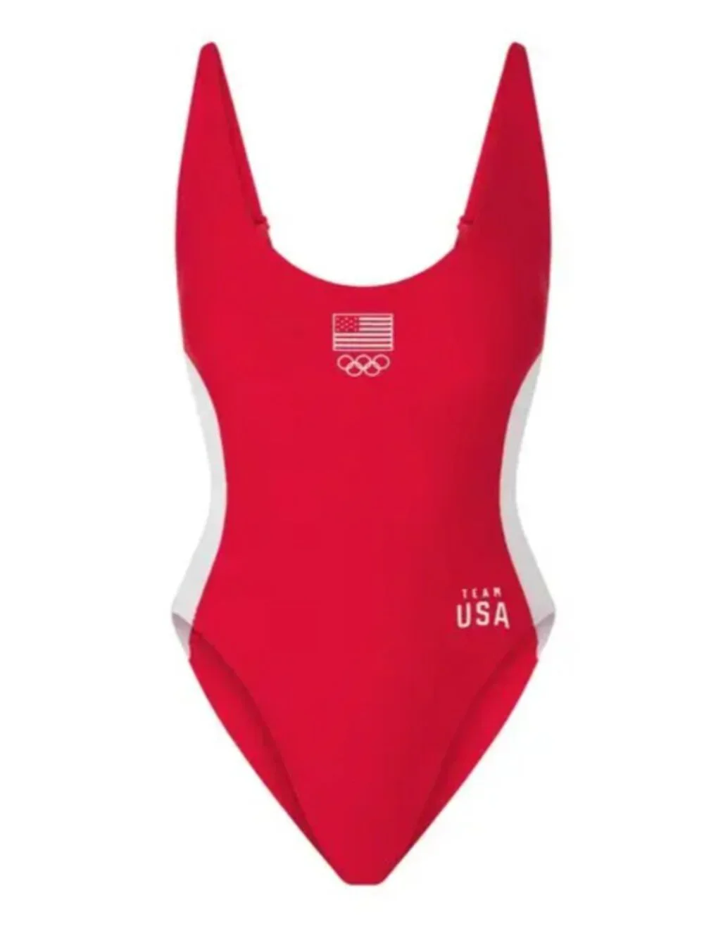 NWT Skims Olympic Team USA Scoop Neck One Piece Swimsuit Red Size Large